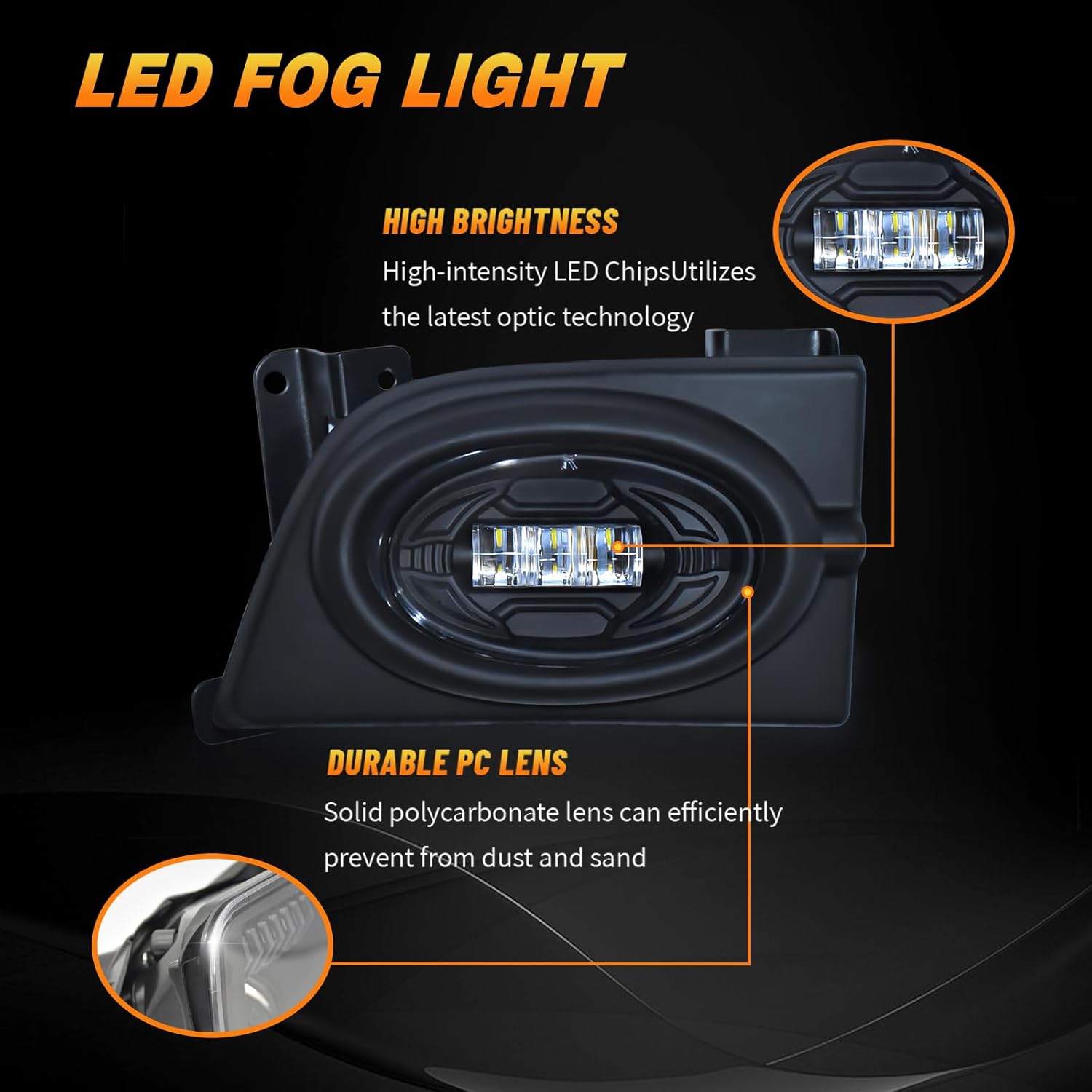 OKSIWA LED Fog Lights Fit for 2006 2007 2008 Honda Civic 4-Door Sedan, Front Bumper Driving Light Kit,Fog Lamps Assembly Replacement with Wiring Harness,Clear Lens，Plug and Play-6