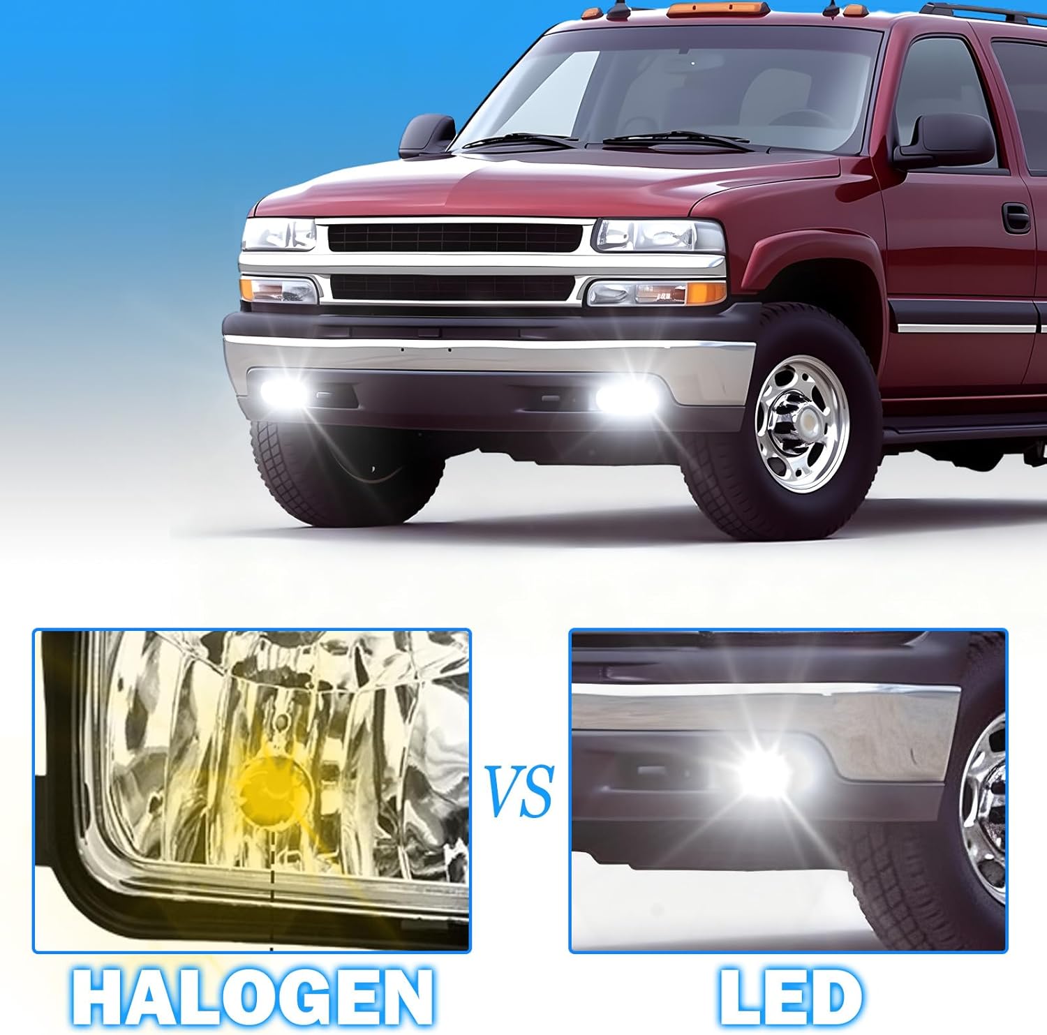 DOT Approved LED Fog Lights for 1999-2002 GMC Sierra & 2000-2006 GMC Yukon Plug & Play-6