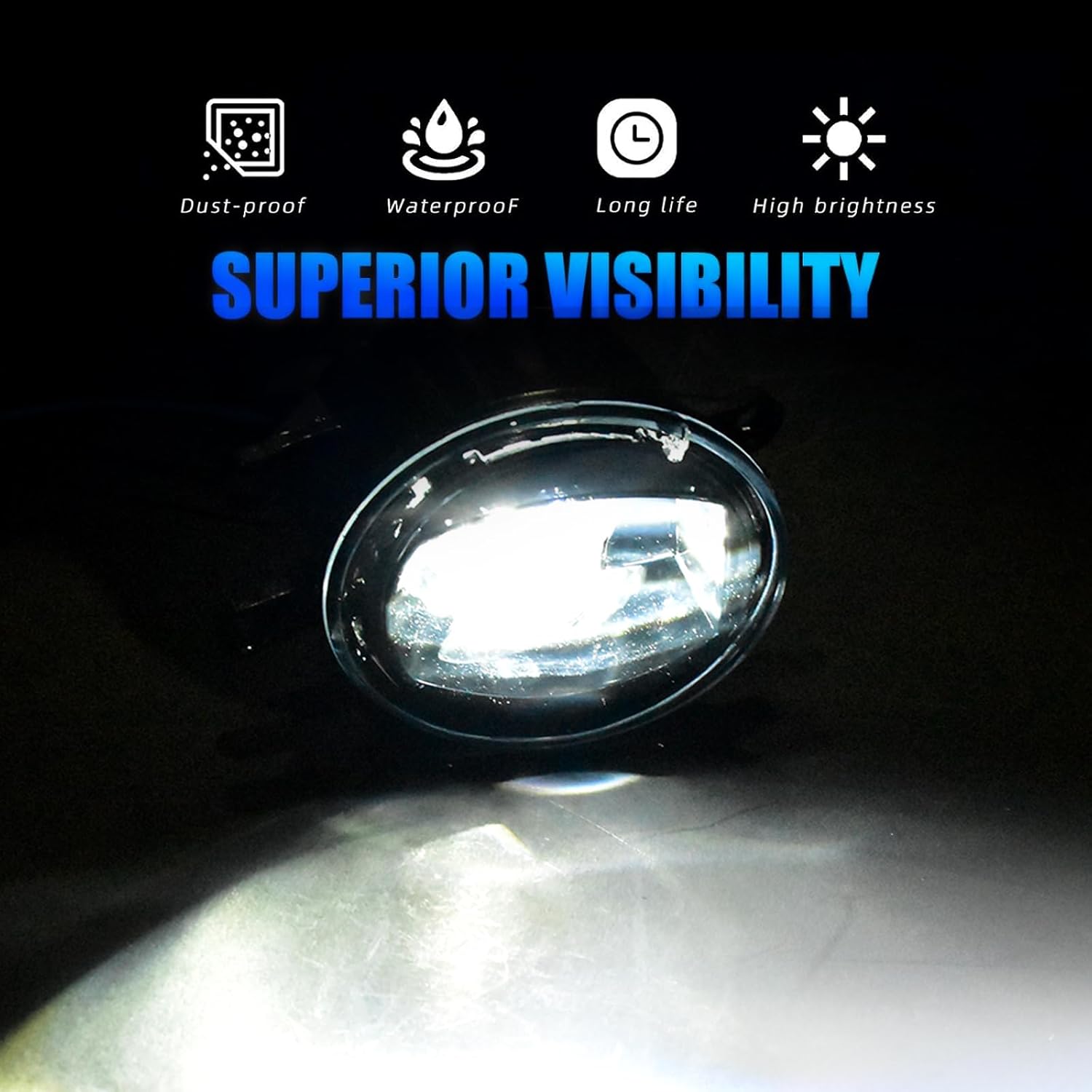 OKSIWA LED Fog Lights Assembly Compatible with Toyota Corolla 2011 2012 2013, Bumper Driving Fog lamp Replacement, DOT Certified - 1 pair