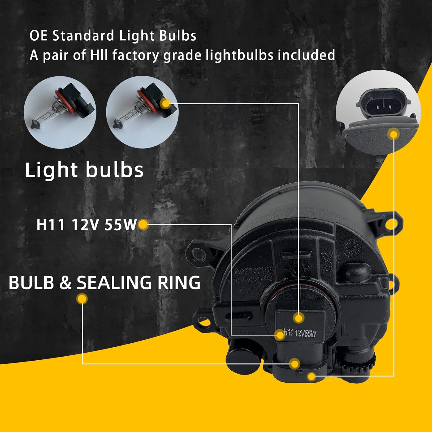 OKSIWA Fog Lights Fit for 2016 2017 2018 Toyota RAV4 1 Pair Front Bumper Driving Fog Lamps with Bezels and Assemblies Kit, Left & Right Side (Clear Lens)-5