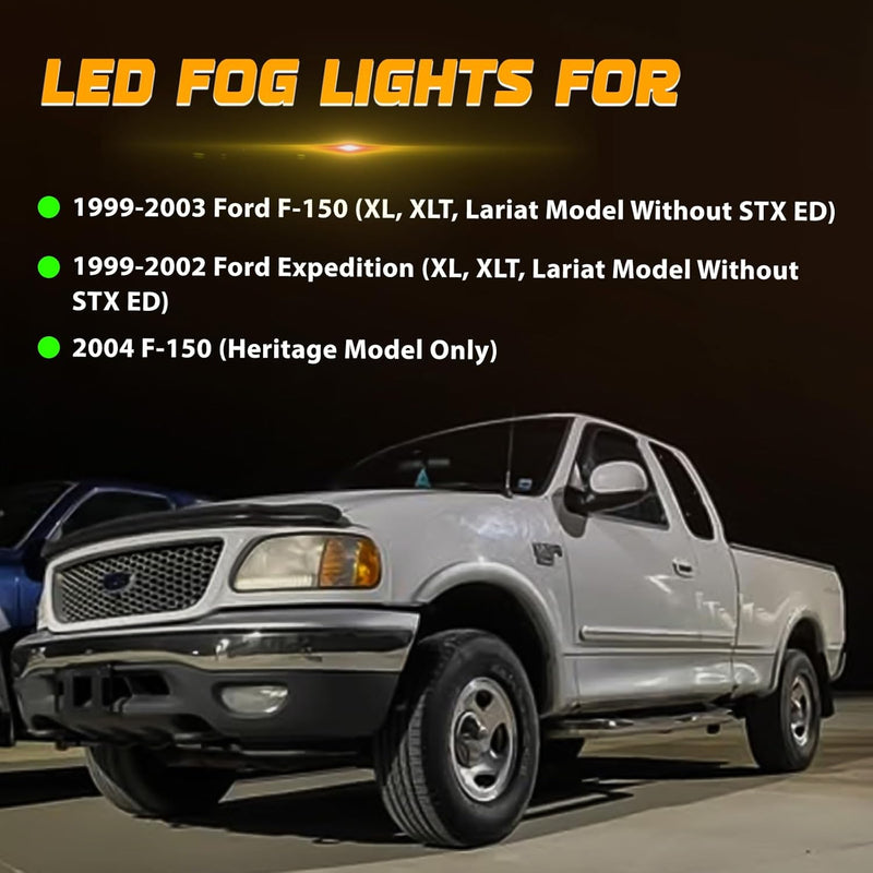 OKSIWA Led Fog Lights for 1999-2003 Ford F150 / 1999-2002 Expedition / 1999 F250 Pickup Upgrade and Modified 1 Pair Led Fog Lamp-2