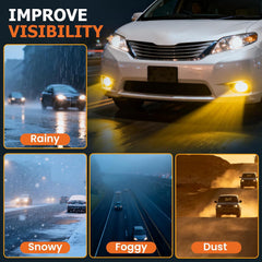 OKSIWA LED Fog Lights Compatible With 2012-2016 Sienna Se Front Bumper Driving Fog Lamps for Passenger and Driver Side (Clear Lens)-6