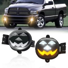 OKSIWA LED Fog Lights Assemblies Compatible With 2002 2003 2004 2005 2006 2007 2008 2009 Dodge Ram 1500 2500 3500 Front Bumper Fog Lights-1