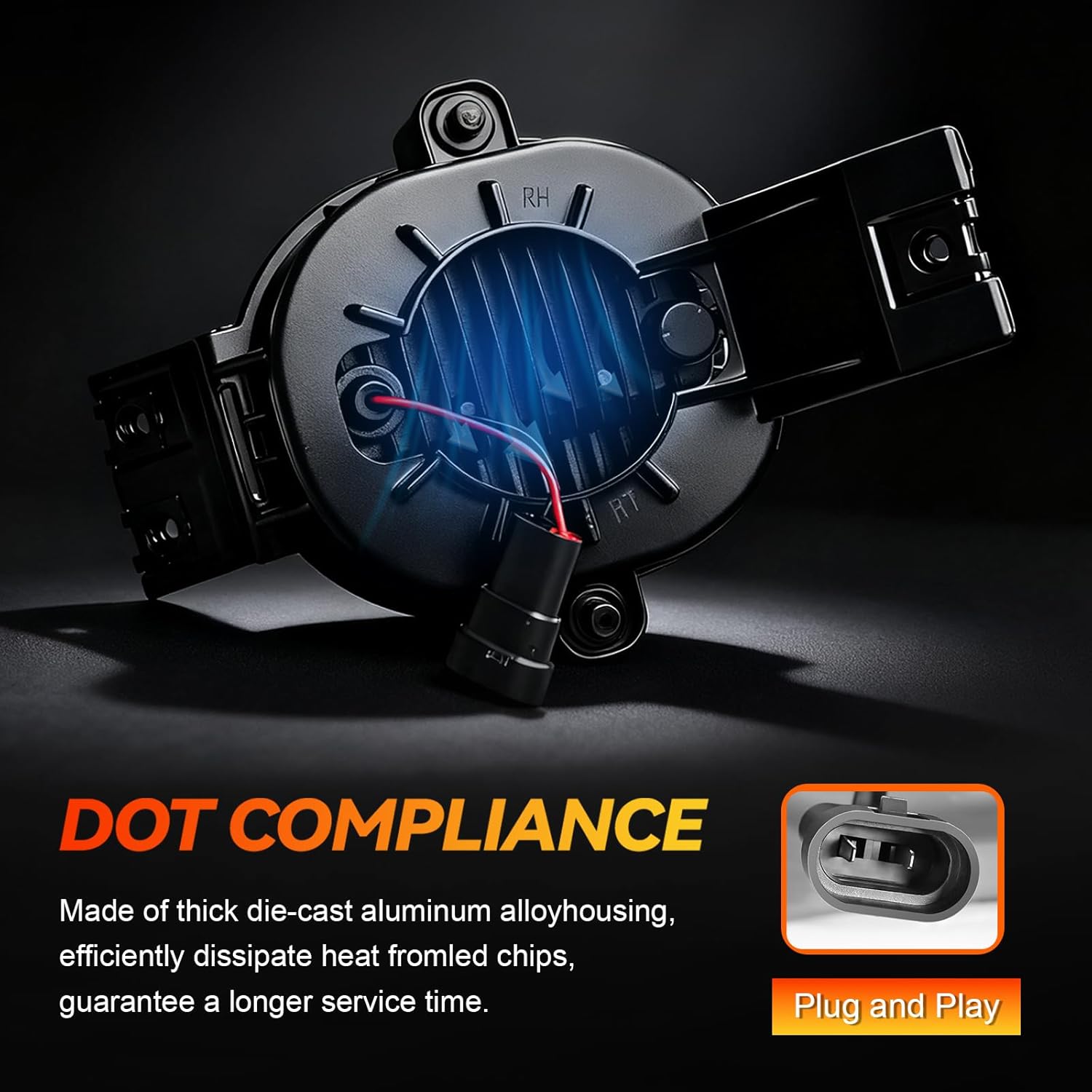 OKSIWA LED Fog Lights for 2002-2008 Dodge Ram 1500, 2003-2009 Ram 2500 3500, 2004-2006 Durango Pickup, Led Fog Lamp Upgrade and Modified - 4 Oval-4