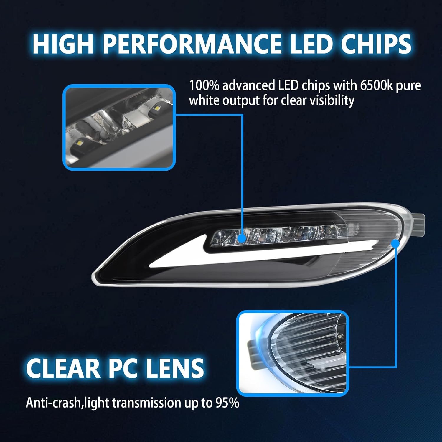 OKSIWA LED Fog Lights with DRL and Dynamic Turn Signal for Toyota Camry 2002-2004/ Corolla 2005-2008/ Solara 2002-2003, Fog Lamp Assembly Replacement with Start-up Animation, 1 Pair