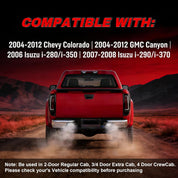 OKSIWA Full LED Tail Light Assembly for 2004-2012 Chevy Colorado/2004-2012 GMC Canyon/2006 Isuzu i-280/i-350/2007-2008 Isuzu i-290/i-370 - Animated Star-up, Dynamic Turn Signal, Brake, Reverse Lights,1 Pair