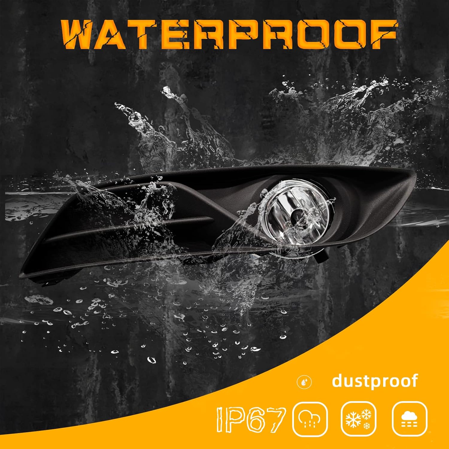 OKSIWA Fog Lights Compatible with 2013 2014 2015 Nissan Sentra Clear Lens Bumper Driving Fog Lights Pair + Wiring + Switch Kit (Clear Lens)-6