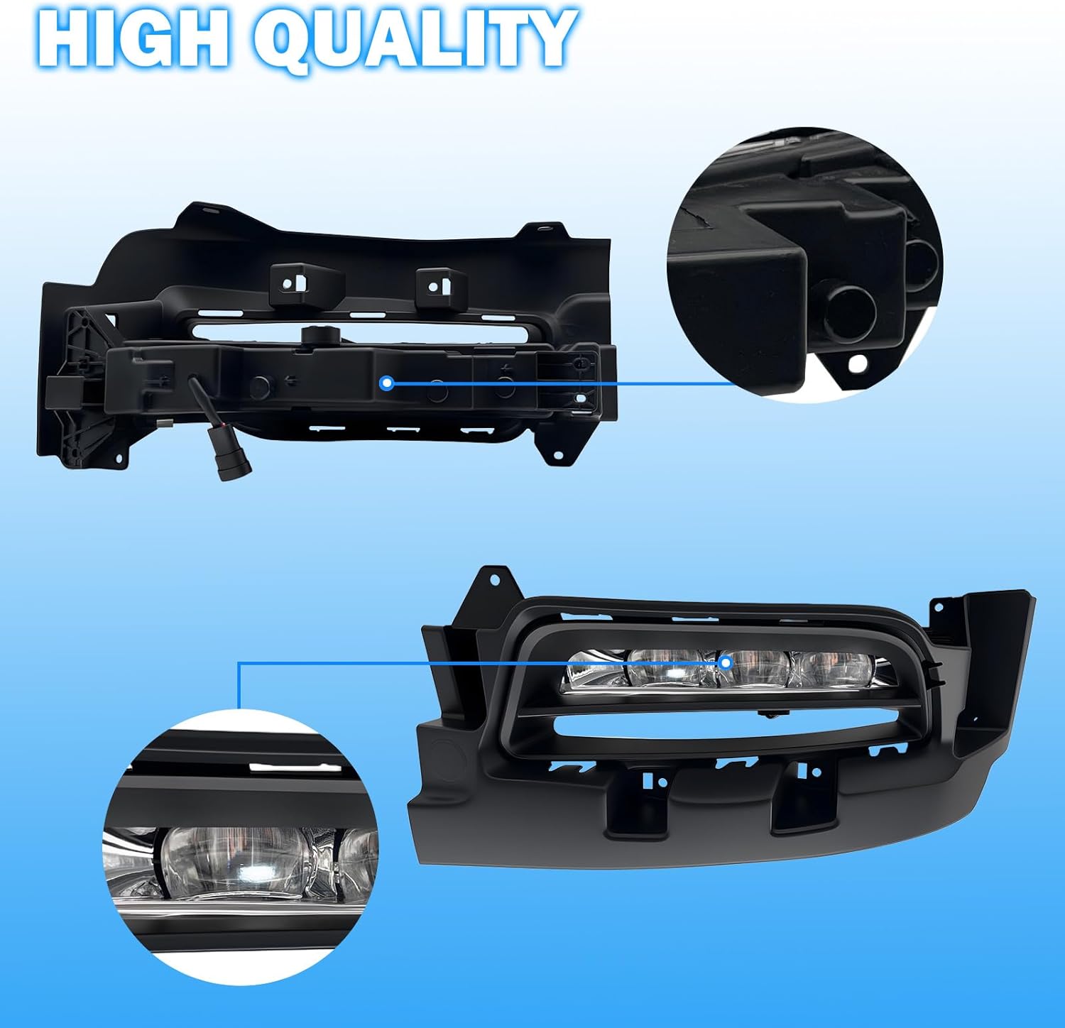 OKSIWA LED Fog Lights Assembly Compatible With 2015 2016 2017 2018 2019 2020 Dodge Charger Front Bumper Driving Fog Lamp Fog Light Kits-4