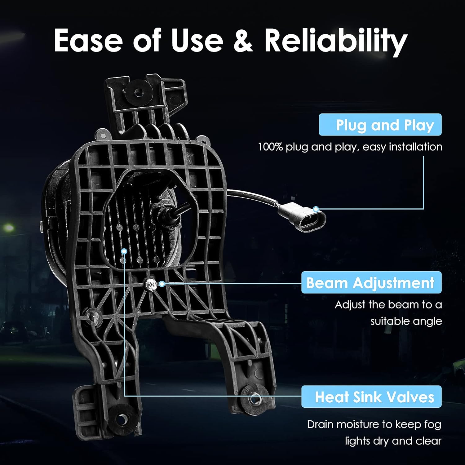 OKSIWA LED Fog Lights Compatible with 2008-2010 Ford F250 F350 F450 Super Duty Truck, Front Driving Lamps Clear Lens Assembly Replacement, DOT Approved (1 Pair)