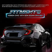 OKSIWA Sequential LED Tail Lights Compatible with Honda Civic 10th Gen Sedan 2016-2021, Not for Hatchbacks, Starting Animated Tail Light Assembly, Brake Turn Signal Lights, Reverse Lights, Parking Light