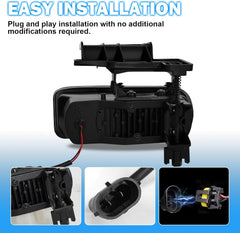OKSIWA LED Fog Lights Assembly Fit For 1999-2002 Silverado 1500 2500/2001 2002 Silverado 1500HD 2500HD 3500/2000-2006 Tahoe Suburban 1500 2500 Fog Lamps LED3-3