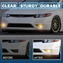 OKSIWA Fog Lights Compatible with 2DR Honda Civic Coupe 2006-2008 Pair Bumper Driving Fog Lamps with H11 12V 55W Halogen Bulb (Amber Lens)-3