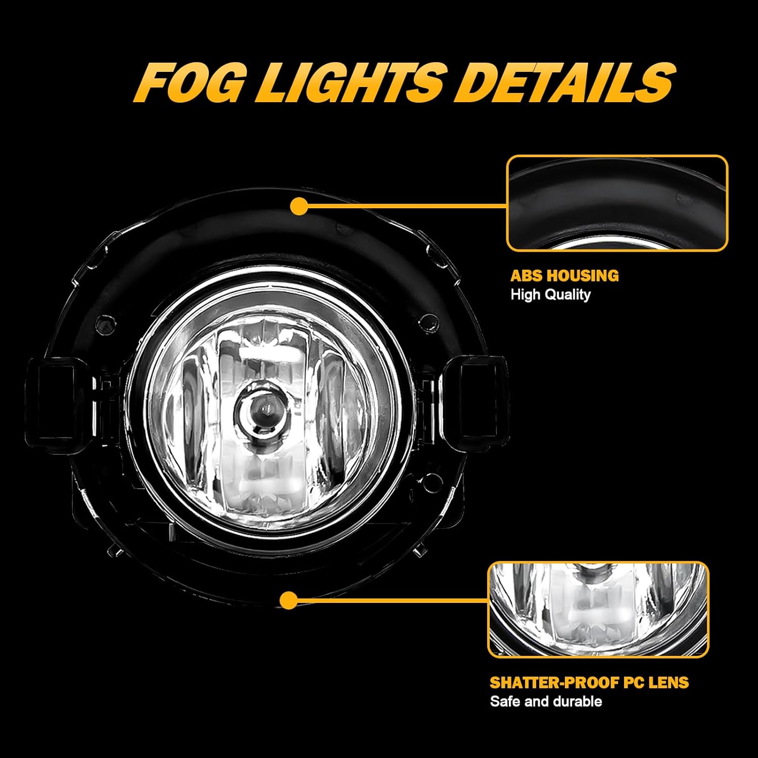 OKSIWA Halogen Fog Lights Compatible with 2010-2017 Nissan Frontier,2005-2015 Xterra, Driving Fog Lamps Replacement with Wiring Harness, Switch Kit (Only fit for Plastic Bumper)