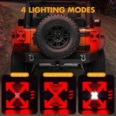 OKSIWA LED Tail Lights Fit For 2007-2018 Jeep Wrangler JK JKU Sport/Sahara/Rubicon, with Starting Dynamic Animation,Unique Shaped Design (X Smoked2)-2