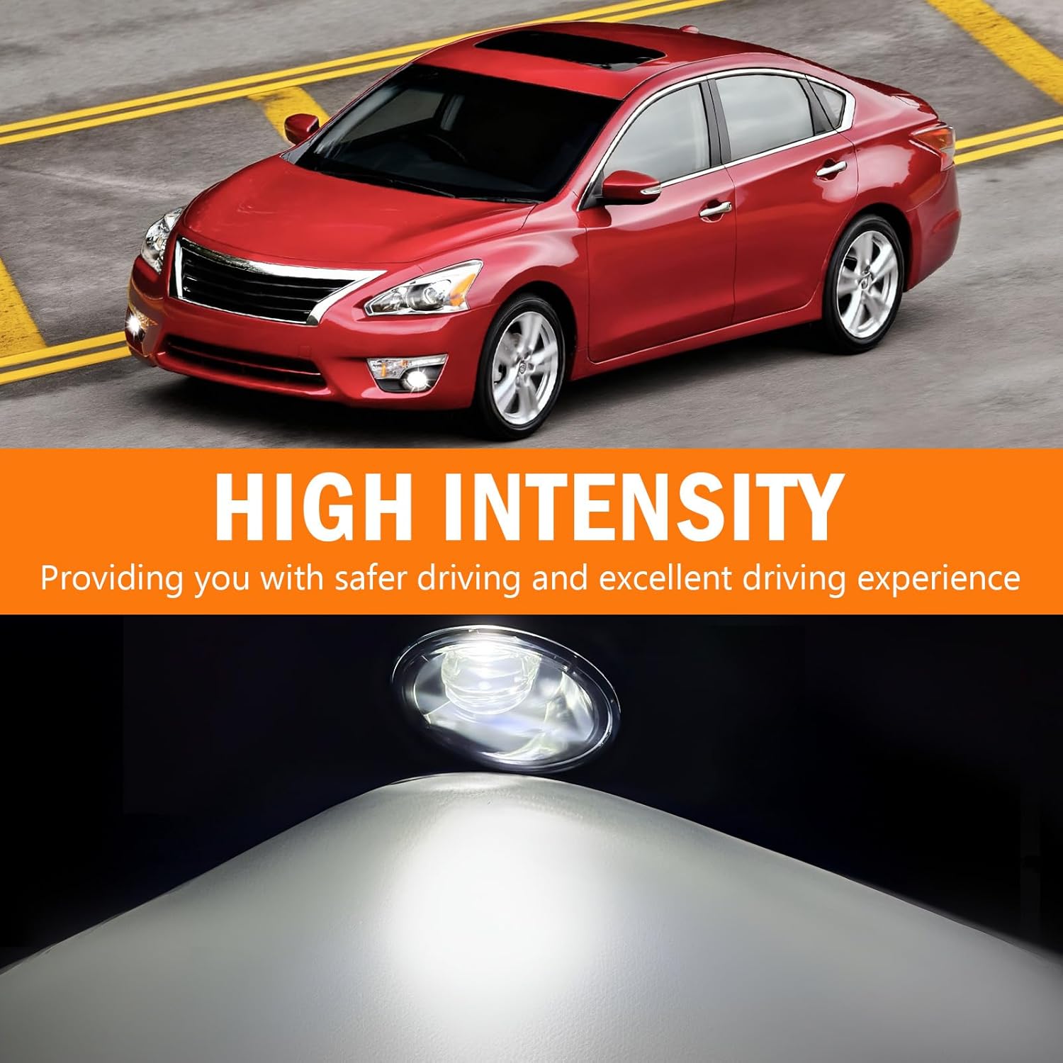 OKSIWA LED Fog Lights,Compatible with Nissan Altima Sedan 2013 2014 2015,Front Bumer Driving Light Fog Lamp Assembly Kit with Wiring Harness, Switch,Plug and Play-6