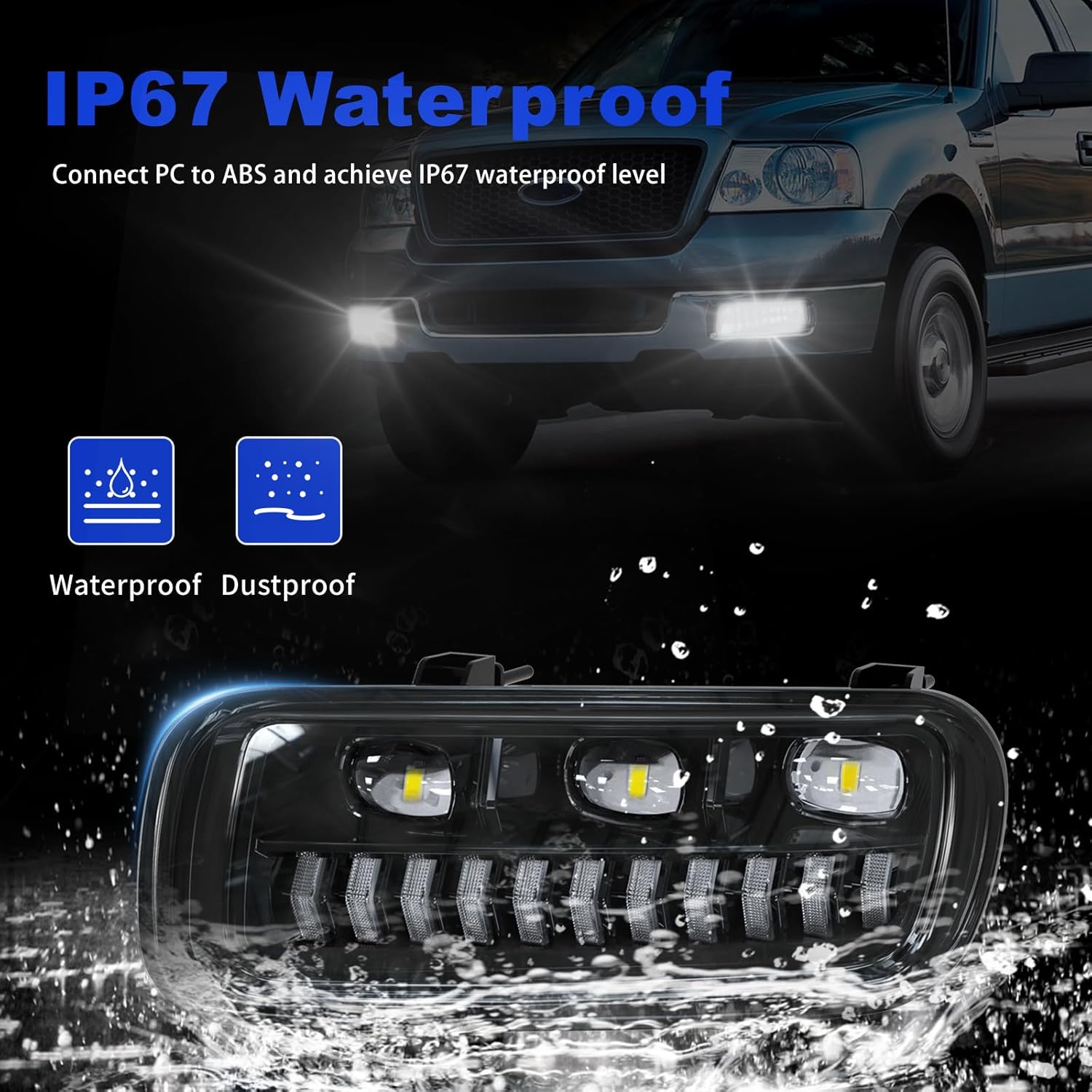 OKSIWA Sequential LED Fog Lights with DRL & Turn signal lights Compatible with Ford F150 2004 2005 2006/Fit Lincoln Mark LT 2006 Fog Lamp Assembly