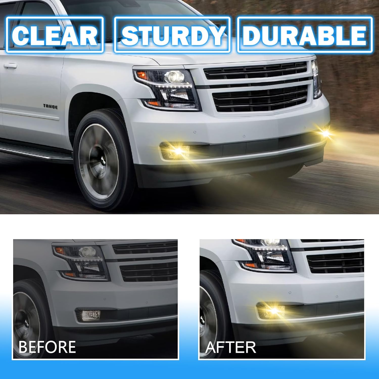 DOT Approved Halogen Fog Lights for 2015-2020 Chevy Suburban Tahoe & GMC Yukon/Yukon XL Plug & Play-3