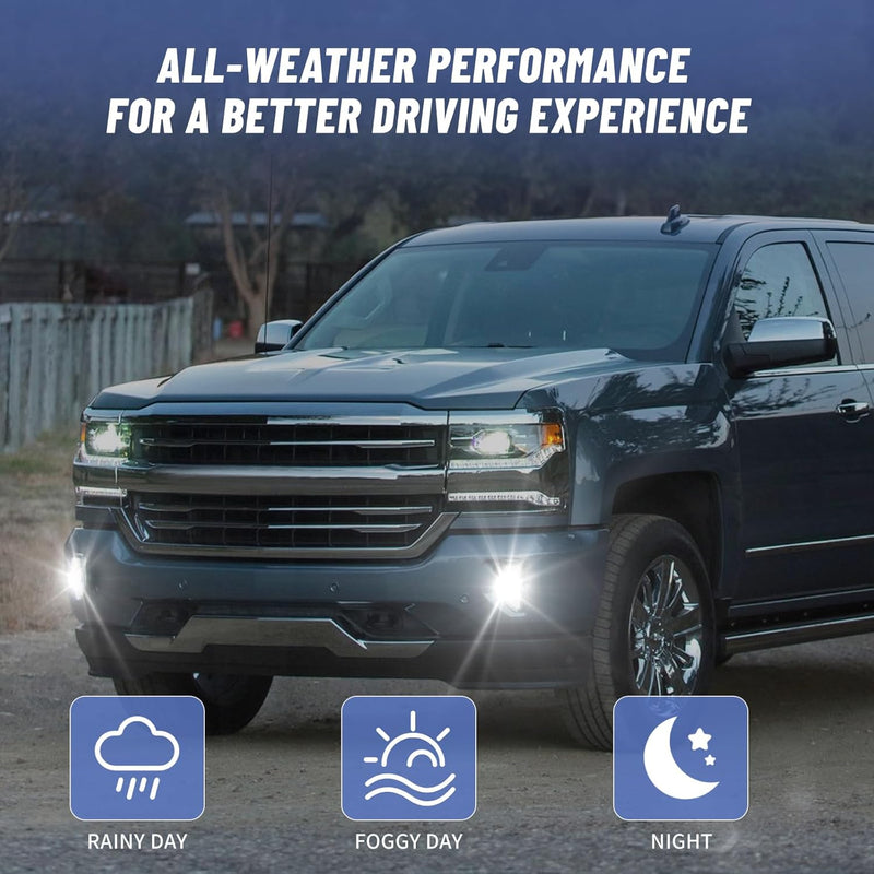 OKSIWA Led Fog Lights for 2016 2017 2018 Chevy Silverado 1500, Starting Animated lights, LED fog lights, driving lights, and dynamic turn signals. 1 Pair Fog Lamps-2