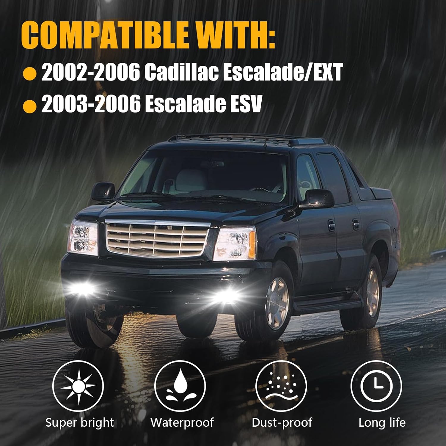 OKSIWA LED Fog Lights for 2002-2006 Cadillac Escalade/EXT, 2003-2006 Escalade ESV, Led Fog Lamps front Bumper Driving Light,Plug and Play-2