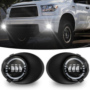 OKSIWA LED Fog Lights for Toyota Tundra 2007-2013, Front Driving Fog Lamps Assembly Replacement Kit, Clear Lens（1 Pair）