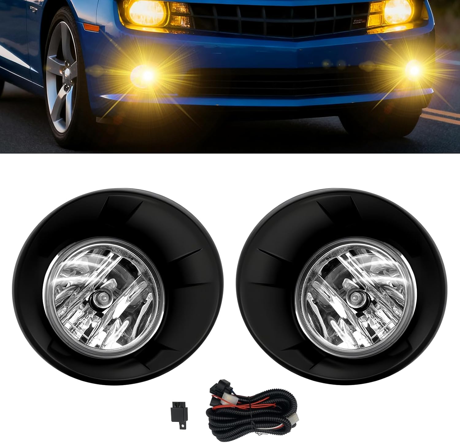 DOT Compliant Halogen Fog Lights for 2010-2013 Chevy Camaro Plug & Play