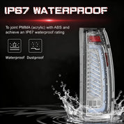 OKSIWA Transparent Full Led Tail Lights Fit for 1988-1999 Chevy GMC C/K Pickup Truck Silverado Tahoe Suburban Sierra Yukon Dynamic Turn Signal Brake Light Reverse Light Starting Animated Rear Light Assembly