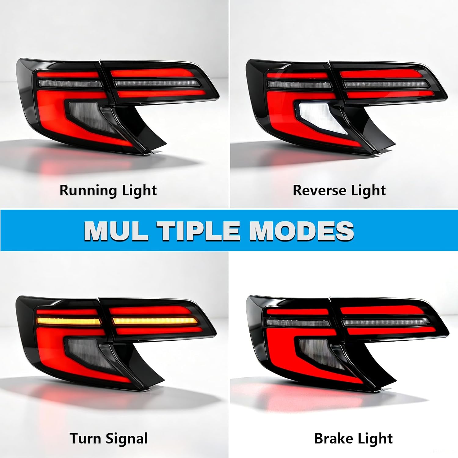 Animated Sequential LED Tail Lights for 2012-2014 Toyota Camry XV50 OEM Style Plug & Play 1 Pair