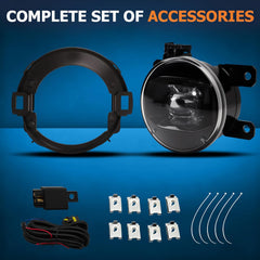 OKSIWA LED Fog Lights Assembly Compatible With 2005-2014 Xterra/2010-2017 Frontier Front Bumper Lamps With Switch Harness and Wiring Kit Clear Lens 1 Pair-5