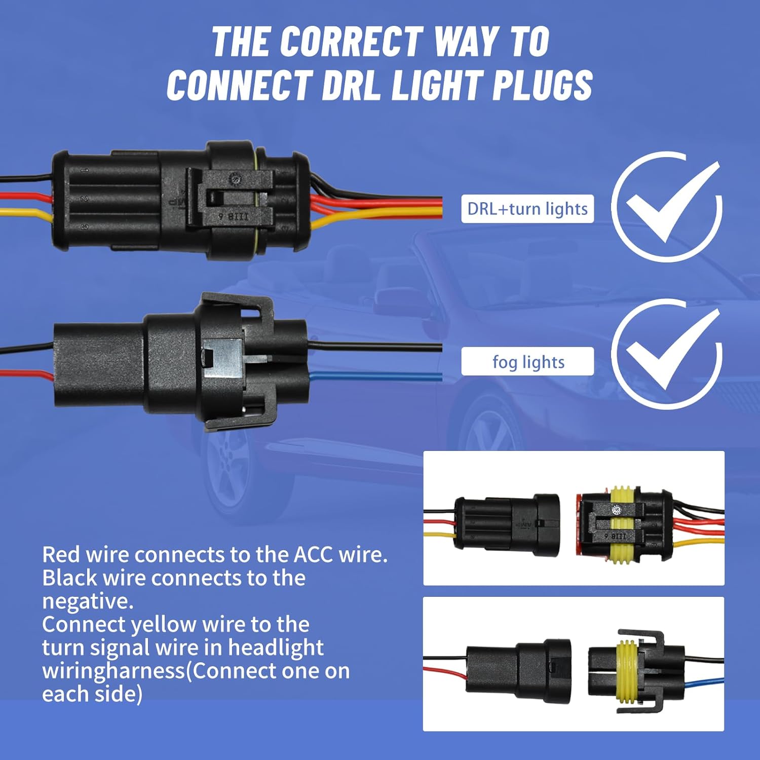 OKSIWA LED Fog Lights with DRL & turn singal Assembly Compatible With 2005-2011 Tacoma,2007-2013 Tundra,2004-2006 Solara,2008-2015 Sequoia Clear Lens 1Pair Upgraded Modified Lamps