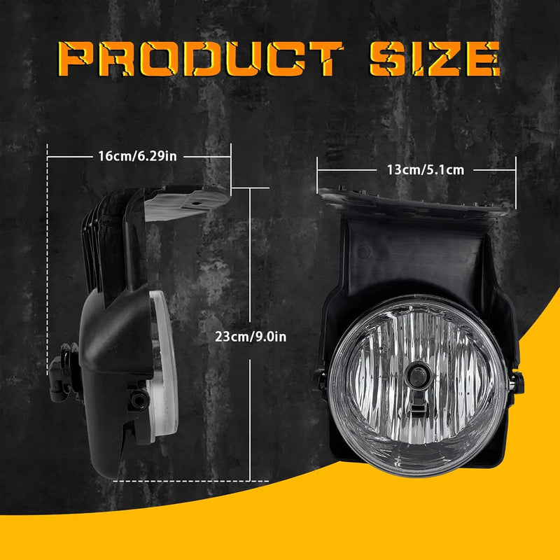 DOT Approved Halogen Fog Lights with Clear Lens for 2003-2007 GMC Sierra Plug & Play-7