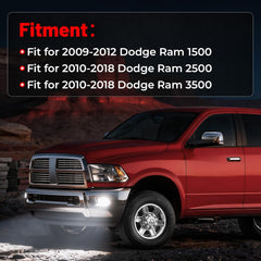 OKSIWA Full LED Fog Lights with Lens Fit for 2009-2012 Dodge Ram 1500,2010-2018 Ram 2500 3500 Pickup Truck Fog Light Assembly, Upgrade and Modified Direct Replacement Len Fog Lamps 1 Pair, Black-3
