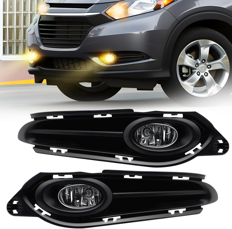 OKSIWA Fog Lights Assembly Compatible With 2015 2016 2017 2018 2019 2020 2021 2022 2023 HR-V/VEZE Front Bumper Driving Fog Lamp Light Kits-1