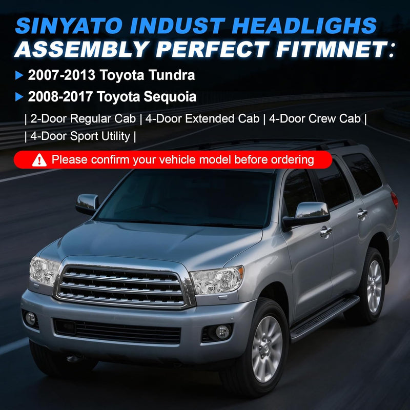 Headlight for 2007–2013 Toyota Tundra & 2008–2017 Toyota Sequoia-3