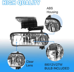 OKSIWA Fog Lights Assembly Fits For 1999-2002 Silverado 1500 2500/2001 2002 Silverado 1500HD 2500HD 3500/2000-2006 Tahoe Suburban 1500 2500 With Halogen Bulbs- Left & Right Side-3