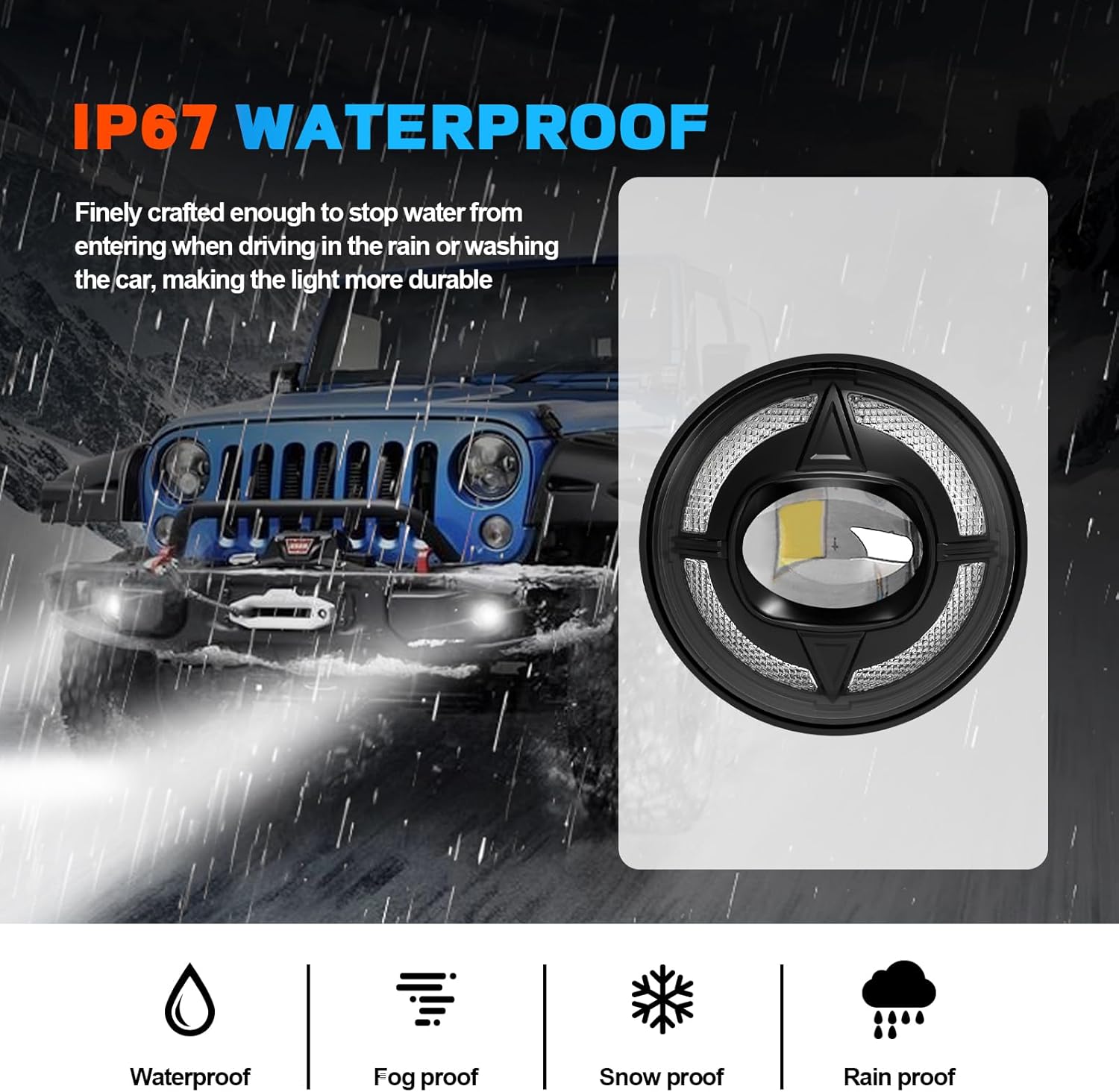 OKSIWA 4-Inch LED Fog Lights with Integrated DRL & Turn Signals - Perfect Fit for 2007-2018 Jeep Wrangler JK - Complete Jeep Wrangler Fog Lamp Replacement Kit (1 Pair)-2
