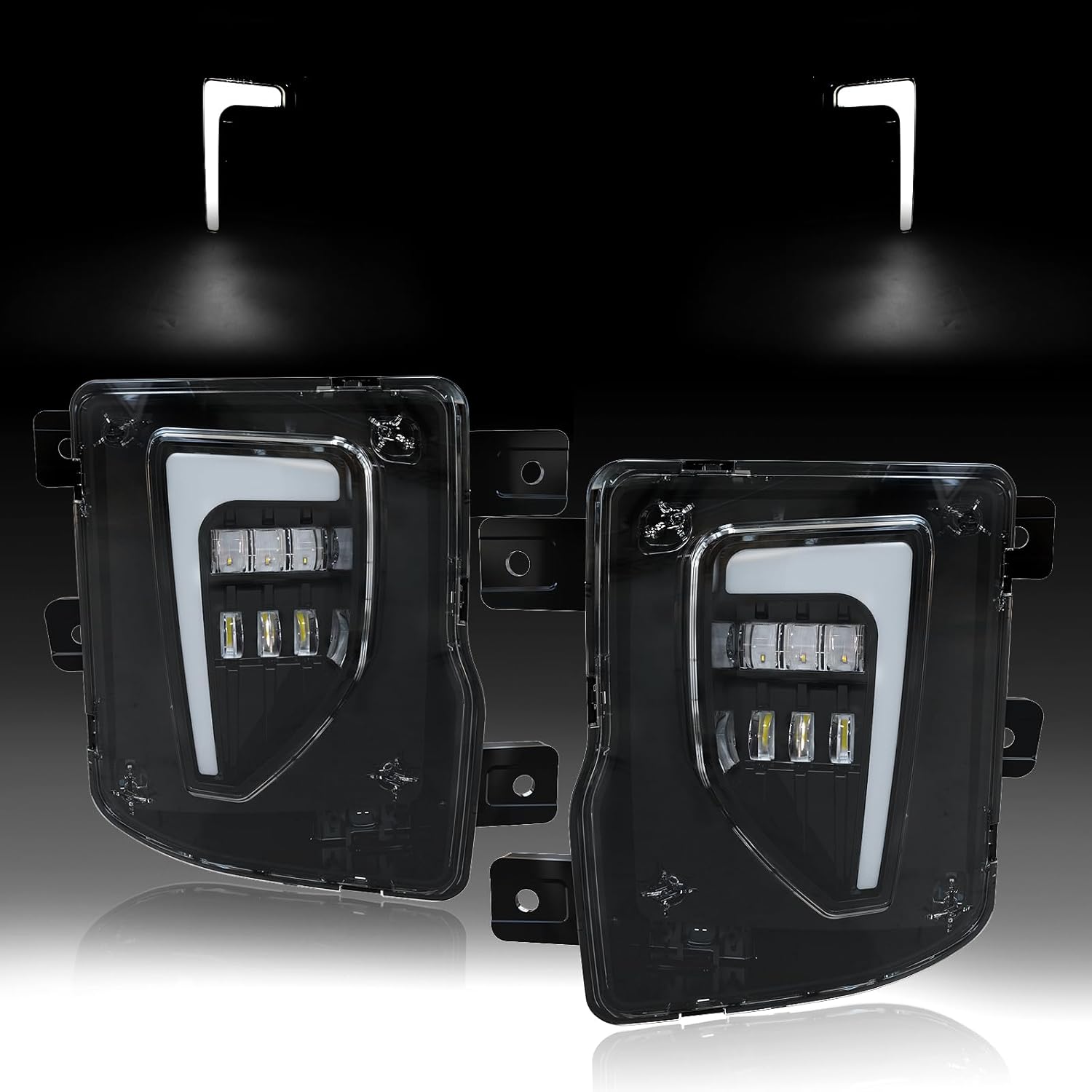 OKSIWA Led Fog Lights for 2016 2017 2018 Chevy Silverado 1500, Starting Animated lights, LED fog lights, driving lights, and dynamic turn signals. 1 Pair Fog Lamps-1