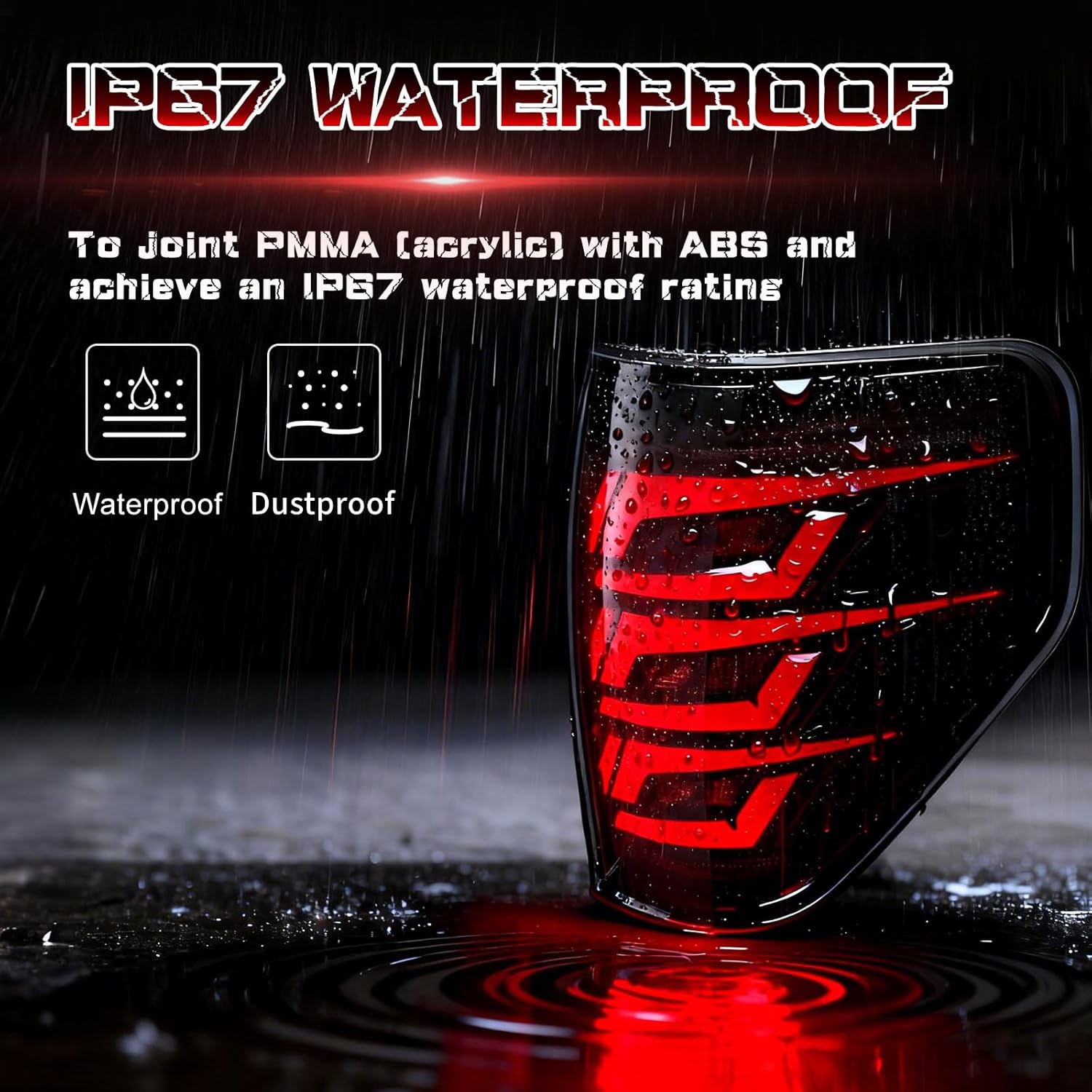 OKSIWA Sequential Full Led tail lights Compatible with Ford F150 2009-2014, Starting Animated, Dynamic Turn Signal,Brake Light, Reverse Light Rear Light Assembly