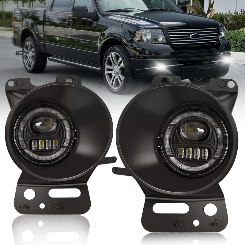 OKSIWA Ultra-Bright LED Fog Lights with DRL and Turn Signals Fit for 2005 2006 2007 2008 Ford F150, 2006-2010 Lincoln Mark LT, Front Driving Fog Lamps Assembly, DOT Certified - 1 Pair-1