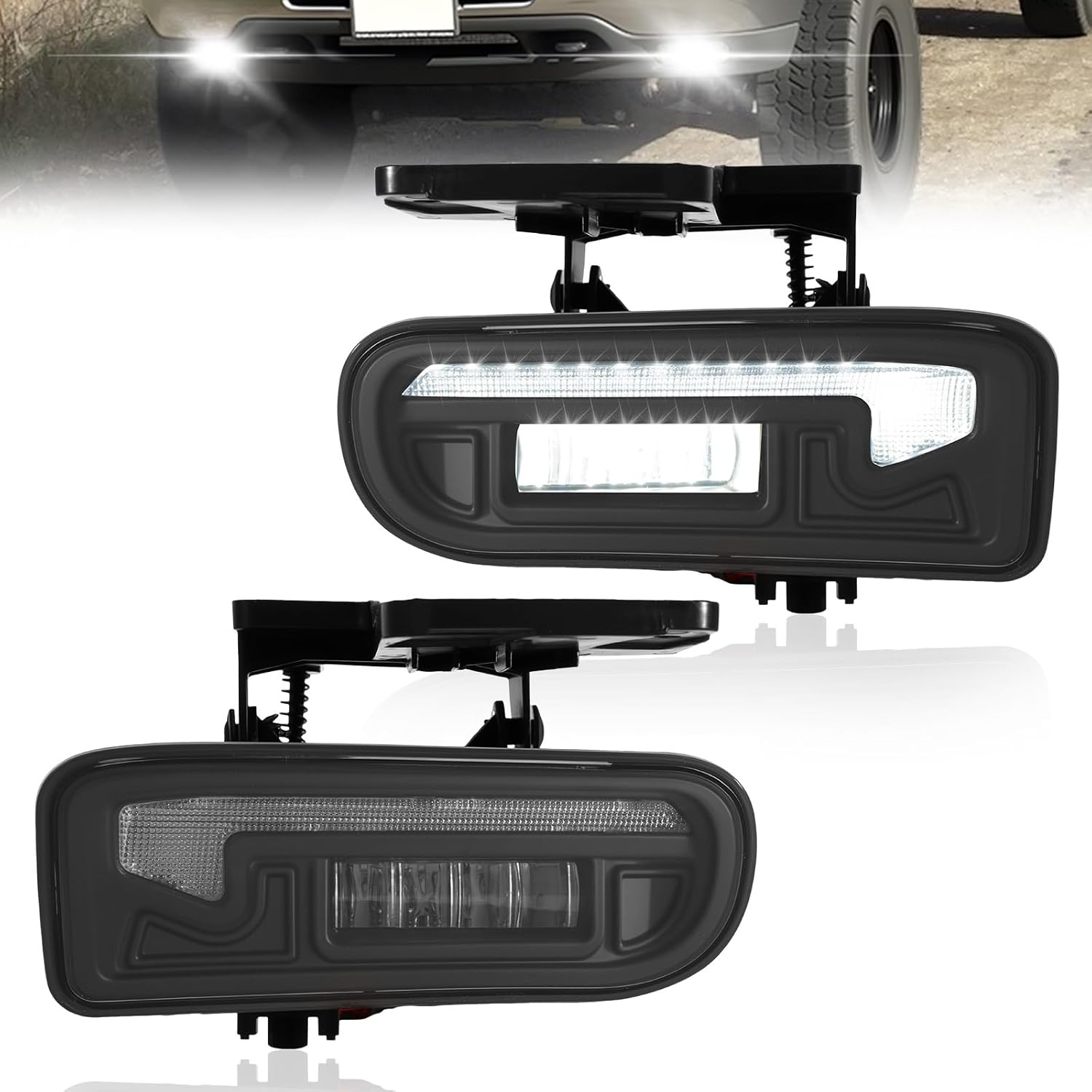 DOT Approved LED Fog Lights for 1999-2002 GMC Sierra & 2000-2006 GMC Yukon Plug & Play