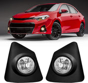 OKSIWA Fog Lights Compatible with Toyota Corolla S SE 2014 2015 2016, Front Driving Fog Lamp Assembly, Halogen Bulbs，OEM-Style Replacement, Clear Lens（1 Pair）