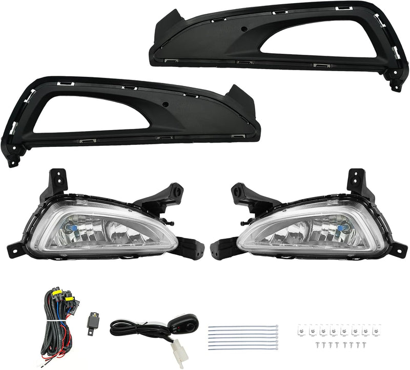 OKSIWA Fog Lights Assemblies Compatible With 2016 2017 2018 Hyundai Tucson Passenger & Driver Side Front Bumper Fog Lights-1