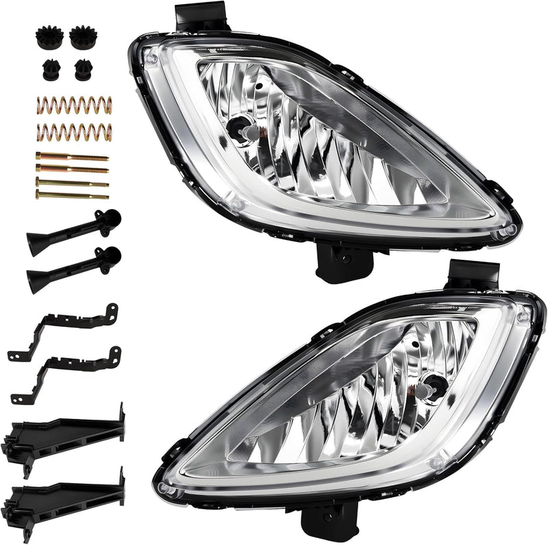 OKSIWA Fog Light Assembly Compatible with Elan-tra 2011-2013 Bumper Lamp Right Left Side Halogen Bulbs Clear Lens-7