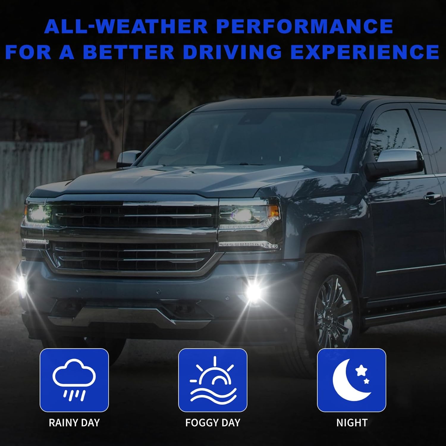 OKSIWA Led Fog Lights for 2016 2017 2018 Chevy Silverado 1500, 1 Pair Fog Lamps