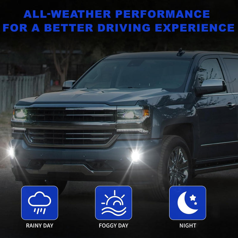 DOT Compliant LED Fog Lights for 2016-2018 Chevy Silverado 1500 Plug & Play-5