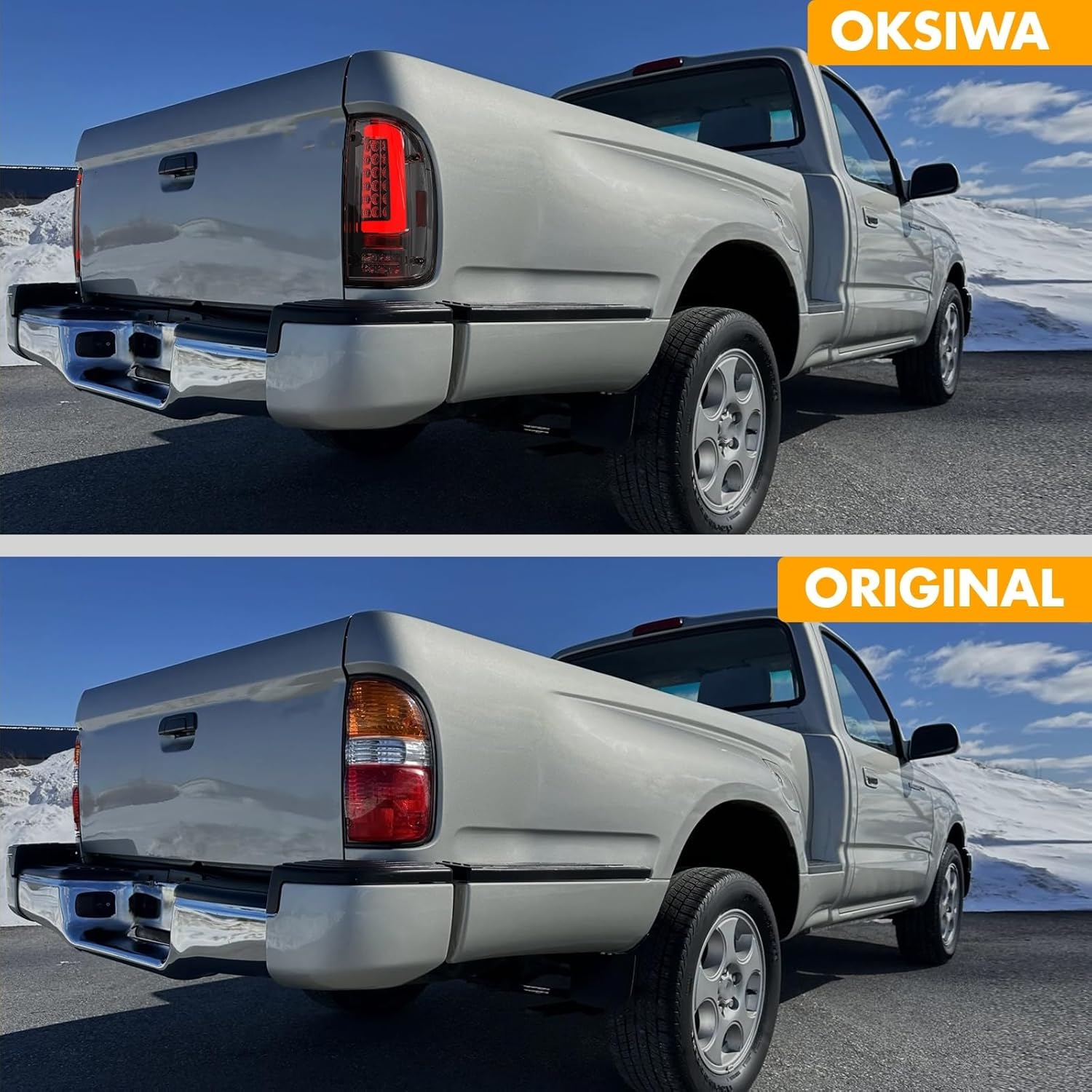 OKSIWA Full Led Tail Lights Compatible with Toyota Tacoma 1995-2000 Rear Light Assembly, Turn Signal,Brake Light,Reverse Light Smoked