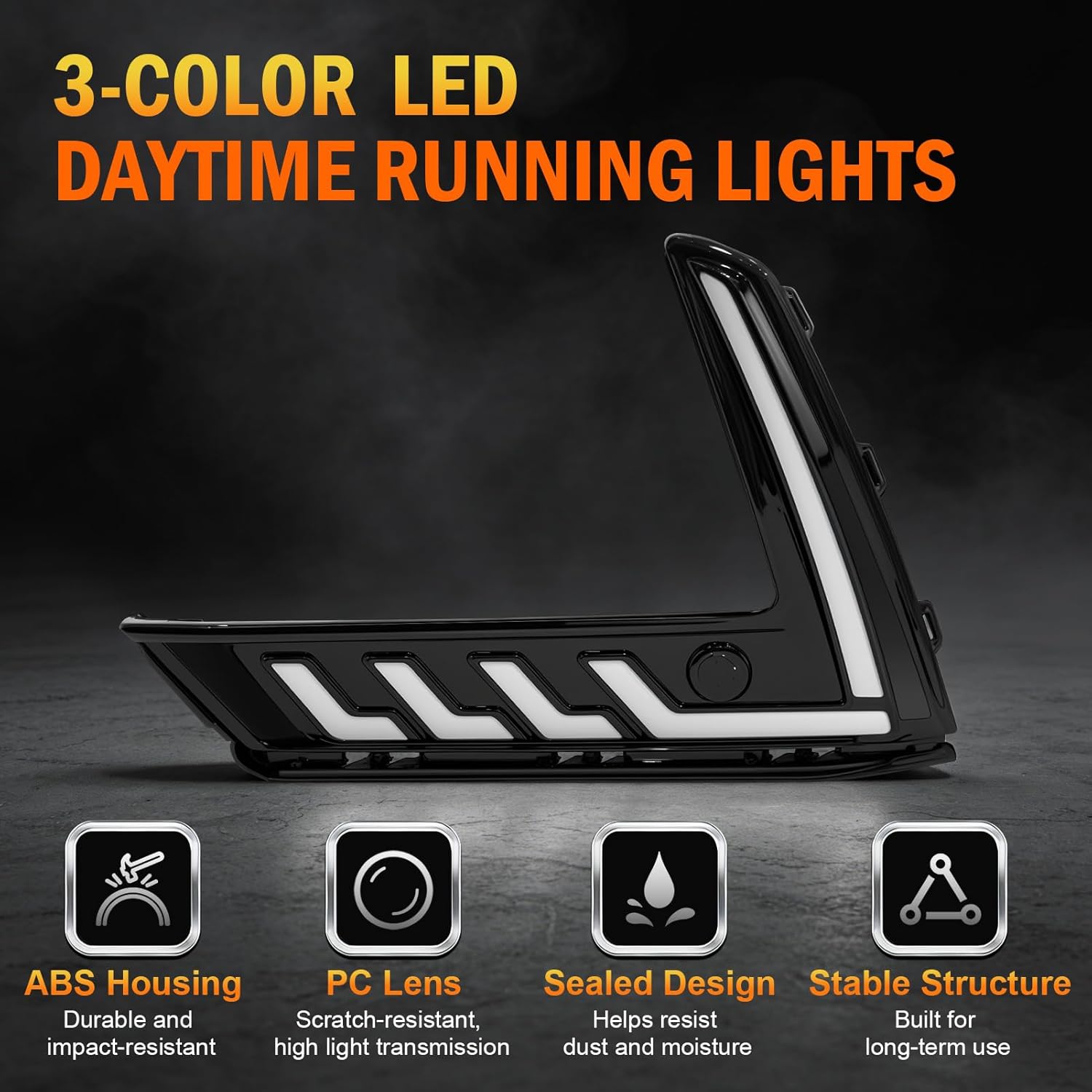 3-Color LED DRL with Startup Animation & Wiring Harness for 2023-2025 Honda CR-V White/Amber/Blue Plug & Play-3