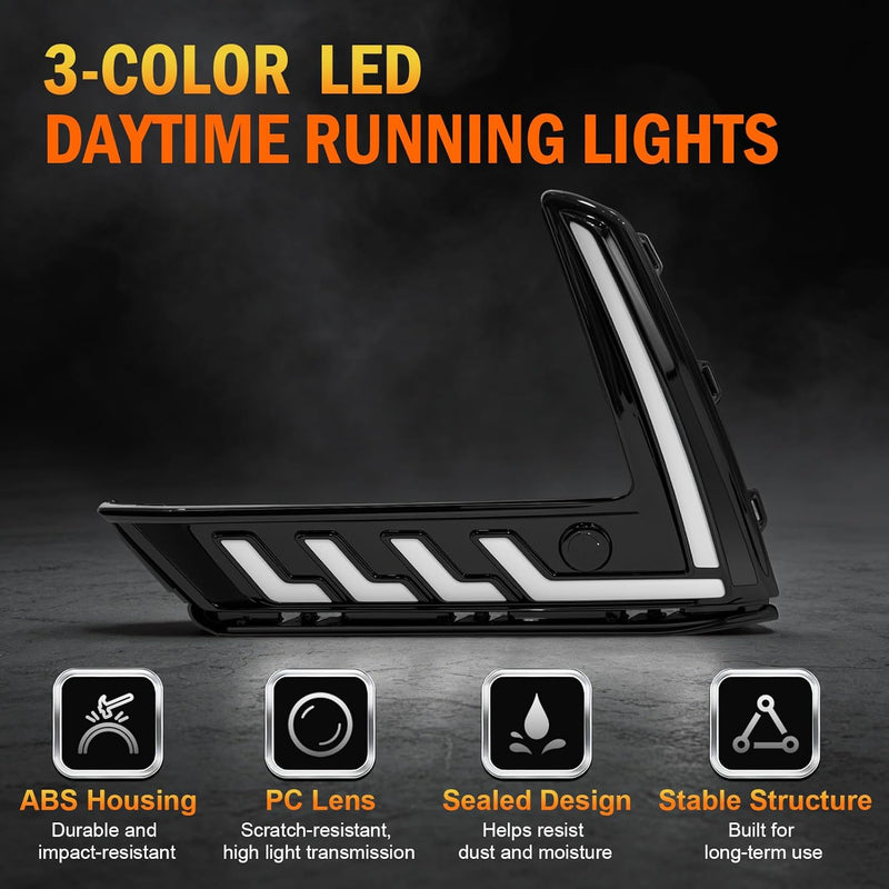 3-Color LED DRL with Startup Animation & Wiring Harness for 2023-2025 Honda CR-V White/Amber/Blue Plug & Play-3