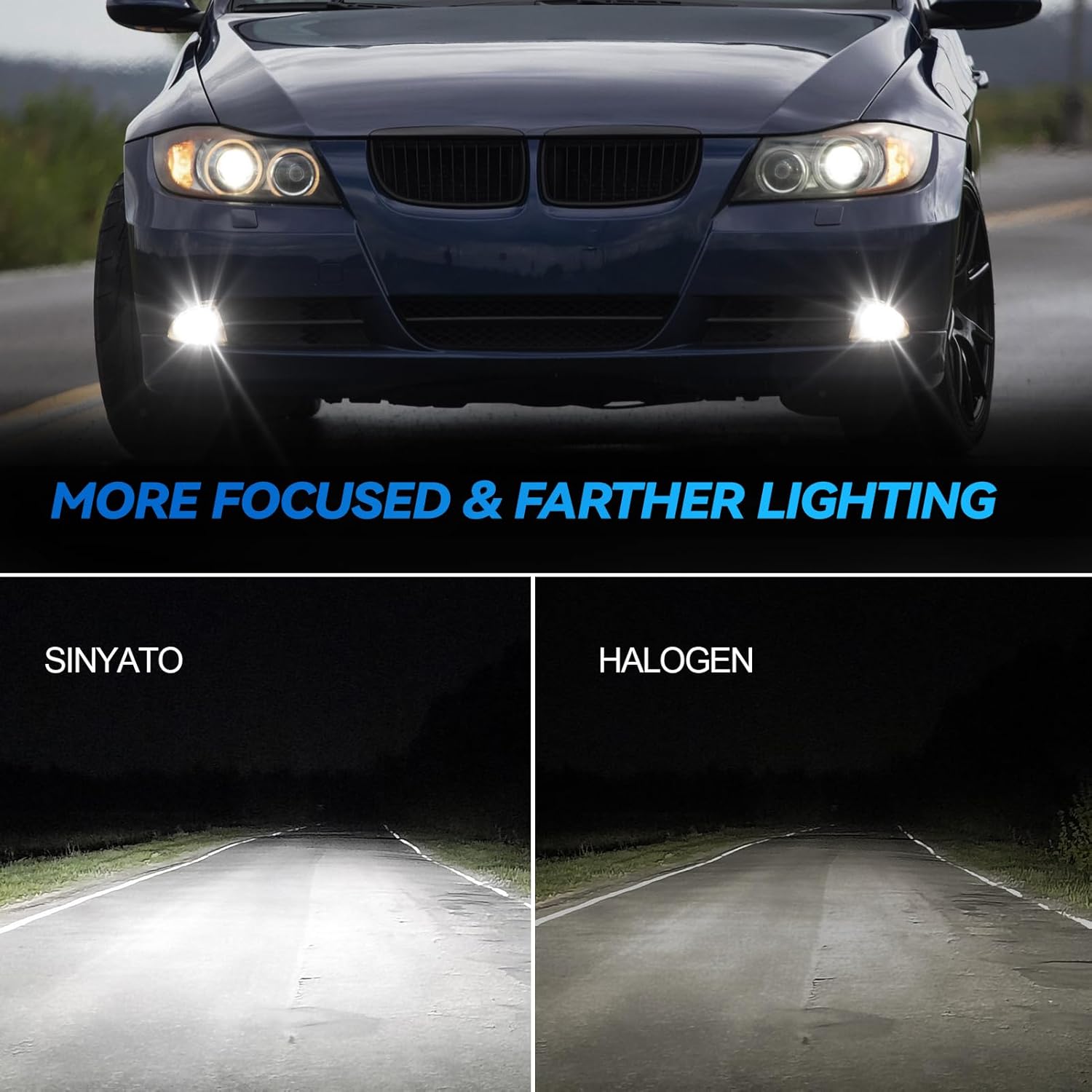 OKSIWA LED Fog Lights Assembly for BMW 3 Series 2006-2008 (323i /325i / 325xi / 328i / 328xi / 330i / 330xi / 335i / 335xi Sedan E90 / Wagon E91) Front Driving Fog Lamp Clear Lens -1 Pair-2