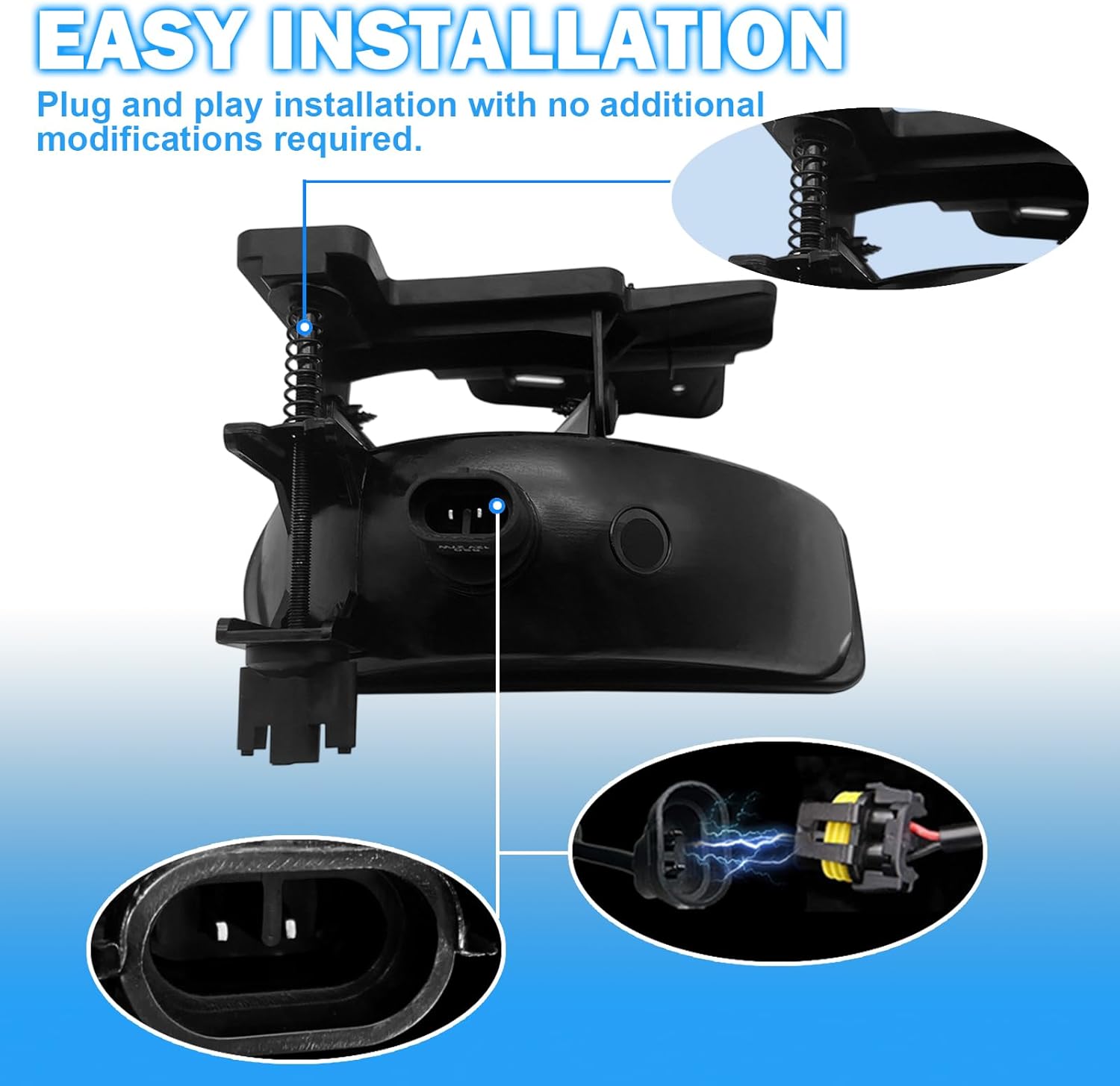 OKSIWA Fog Lights Assembly Fits For 1999-2002 Silverado 1500 2500/2001 2002 Silverado 1500HD 2500HD 3500/2000-2006 Tahoe Suburban 1500 2500 With Halogen Bulbs- Left & Right Side-2