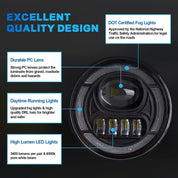 OKSIWA LED Fog Lights with DRL/Turn Signal Compatible with 2011 2012 2013 2014 Ford F150 Bumper Driving Fog Lamp Assembly Replacement DOT Approved（1 Pair）